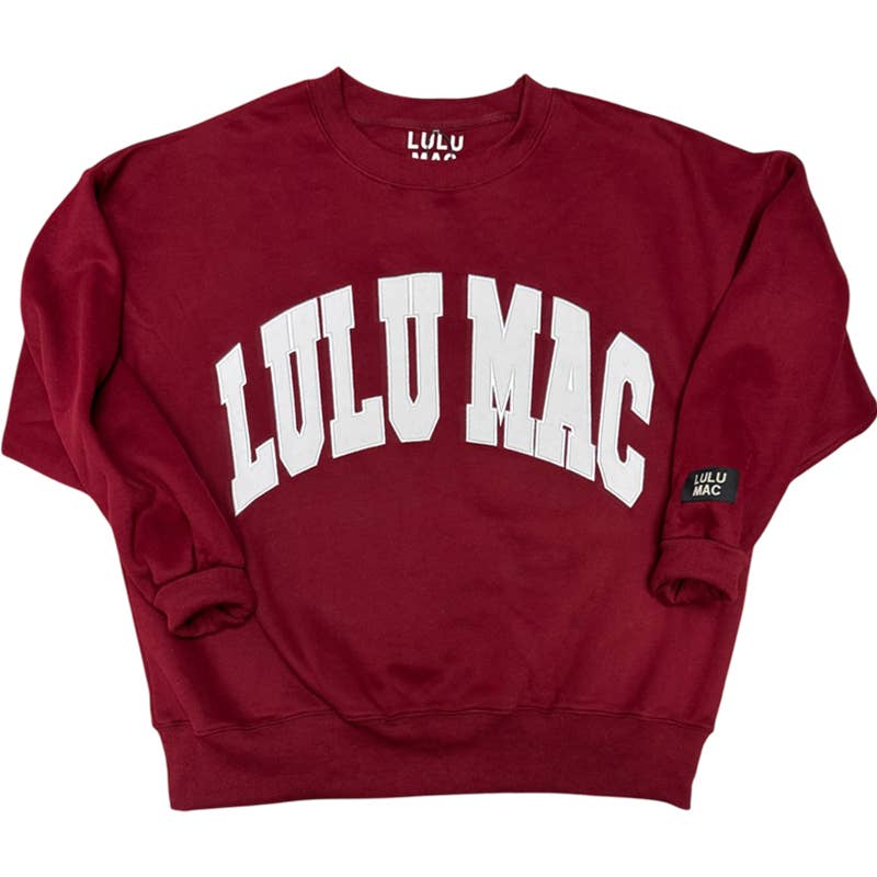 LULU MAC Maroon/White Sweatshirt - The Edit LLC