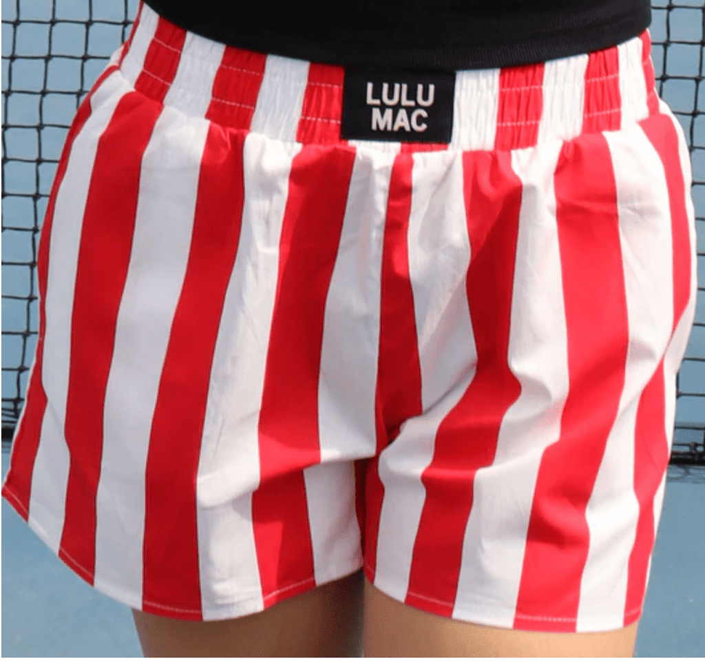 LULU MAC Red/White Stripe BOXER SHORTS - The Edit LLC