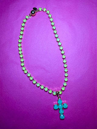 Lux Butter Yellow Stone Necklace - Removable Cross Gem Stones - The Edit LLC