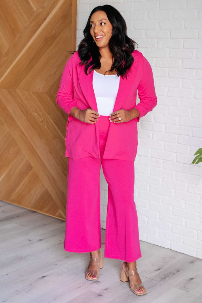 Magic 3/4 Blazer in Hot Pink - The Edit LLC