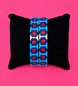 Magnolia Blue Flower Stretch Bracelet - The Edit LLC