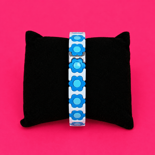 Magnolia Mint Blue Flower Stretch Bracelet - The Edit LLC