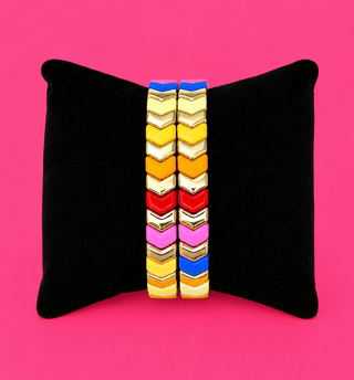 Magnolia Rainbow Chevron Stretch Bracelet - The Edit LLC