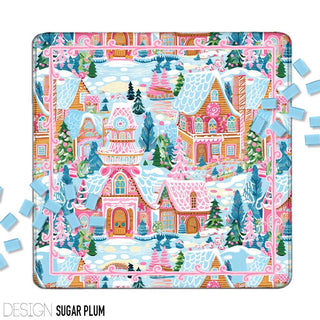 Mahjong Mat 31", Neoprene, Holiday, Christmas, Winter: Sugar Plum / Neoprene with bag - The Edit LLC