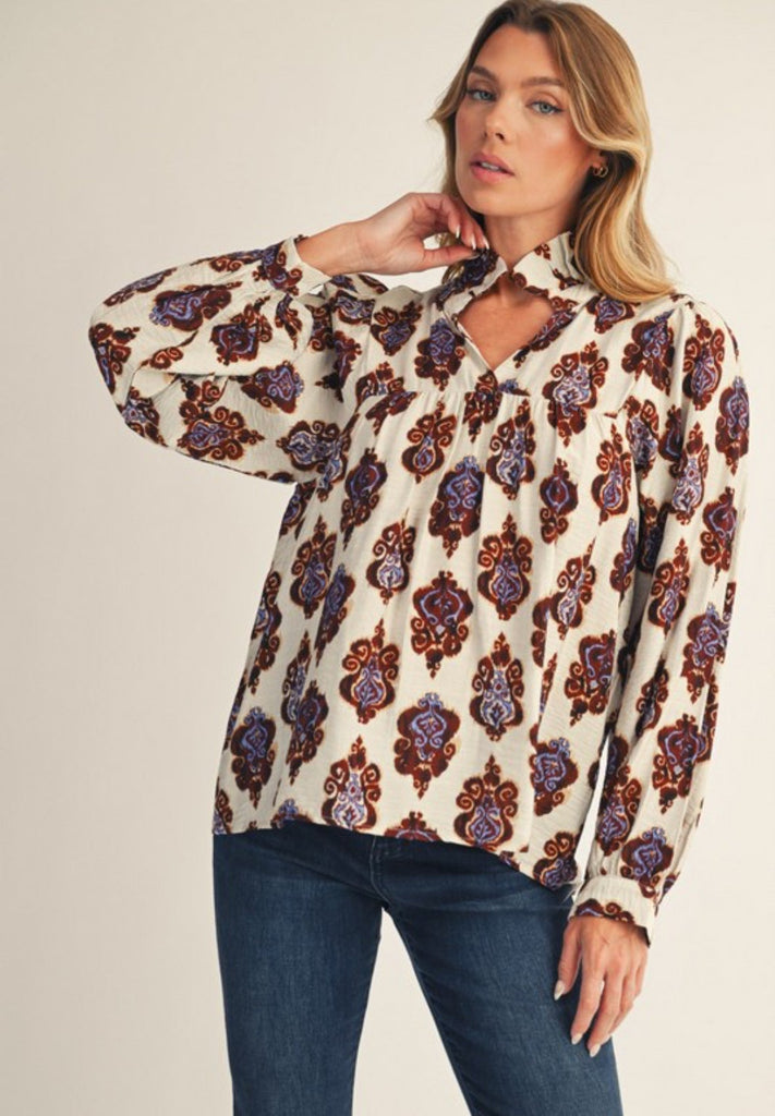 Make A Move Print Blouse - The Edit LLC
