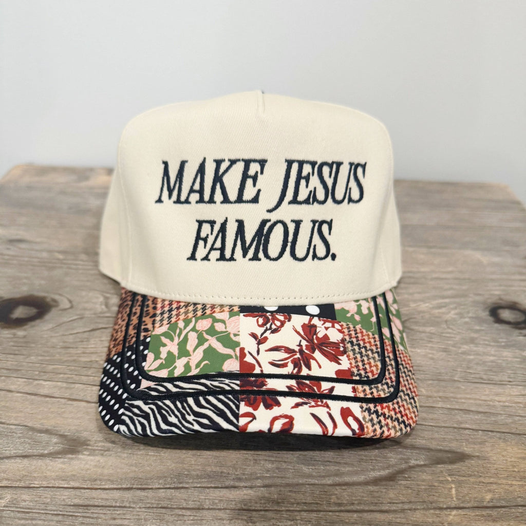 Make Jesus Famous Patchwork Hat - The Edit LLC