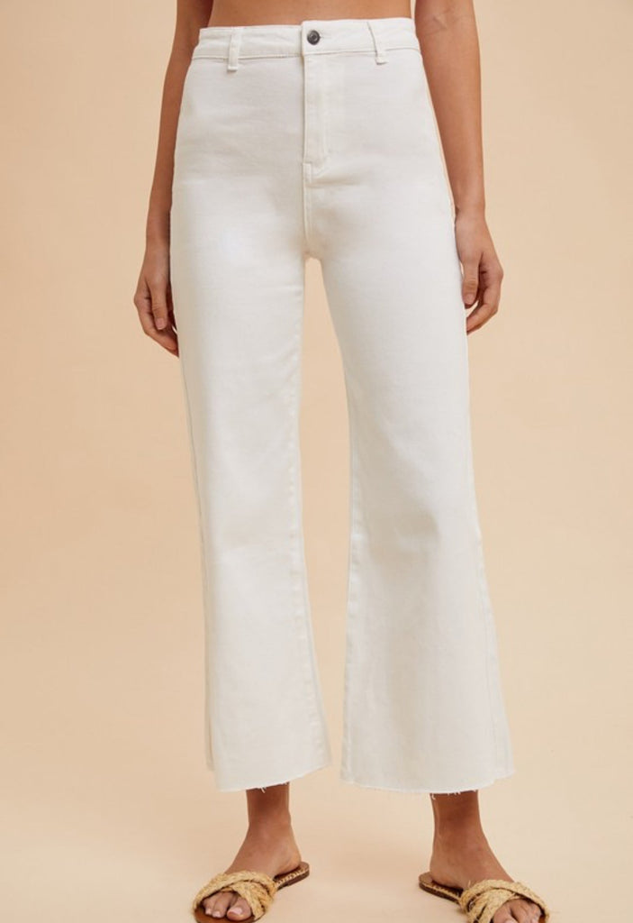 Malibu White Cropped Denim - The Edit LLC