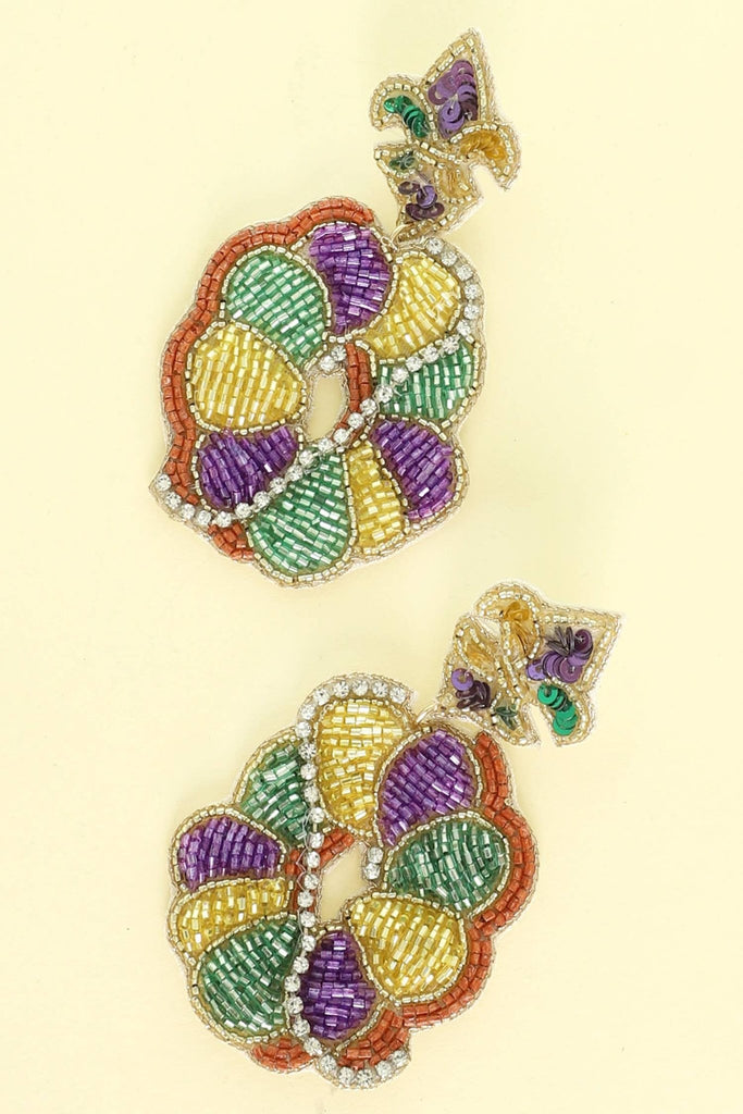 Mardi Gras King Cake Post Earrings - The Edit LLC