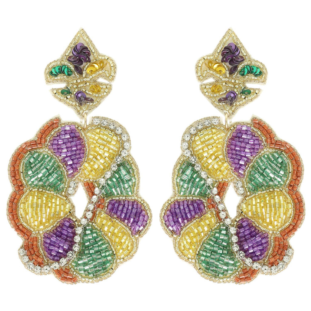 Mardi Gras King Cake Post Earrings - The Edit LLC