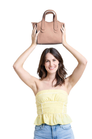Marla Whipstitch Satchel Bag | M2683 : Brick - The Edit LLC