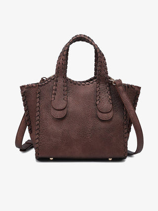 Marla Whipstitch Satchel Bag | M2683 : Brick - The Edit LLC