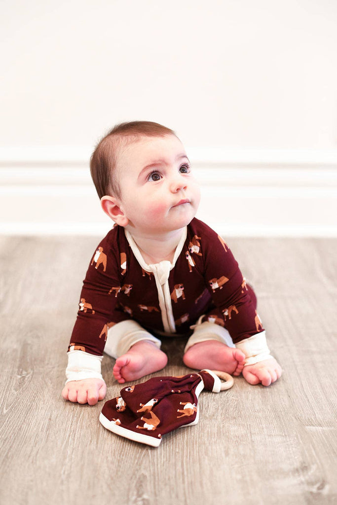 Maroon Bulldog Bamboo Lovie with Wooden Ring  - GAME DAY - The Edit LLC