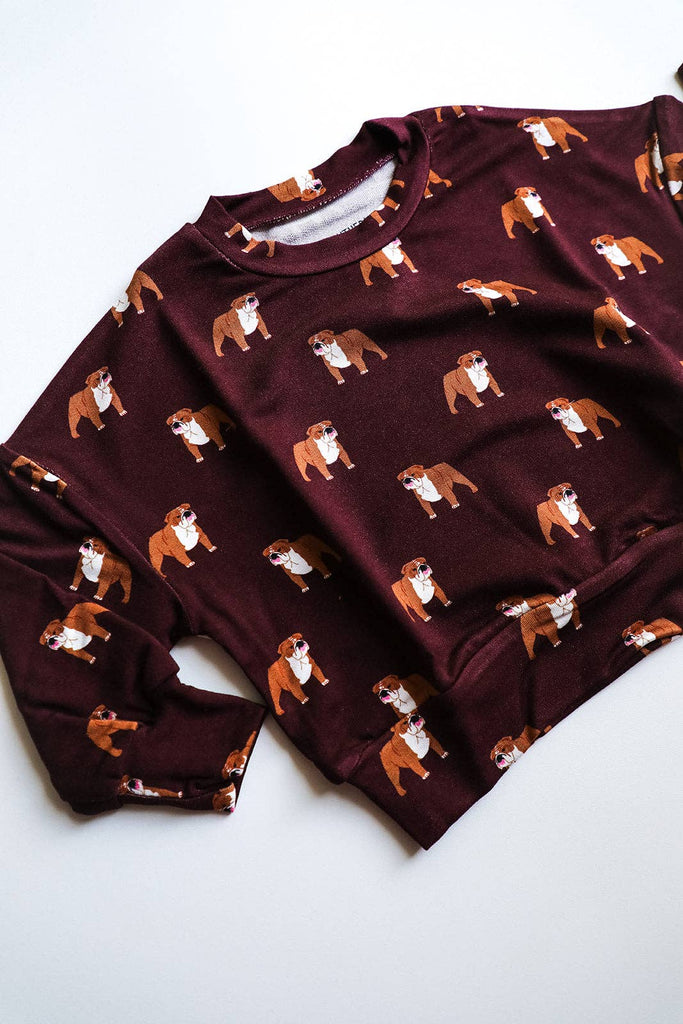Maroon Bulldog Bamboo Sweatshirt - The Edit LLC