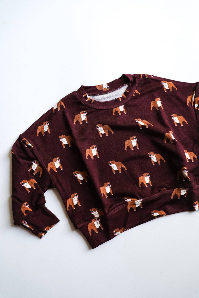 Maroon Bulldog Bamboo Sweatshirt - The Edit LLC