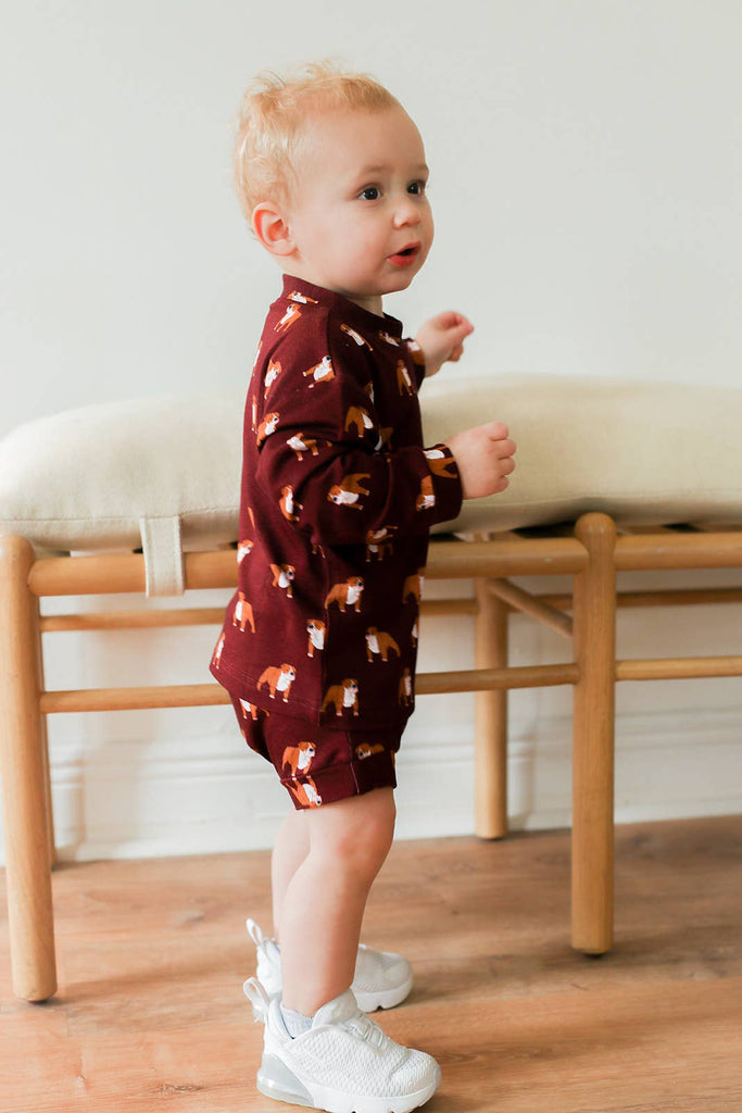 Maroon Bulldog Bamboo Sweatshirt Set - Top & Bottom GAME DAY - The Edit LLC