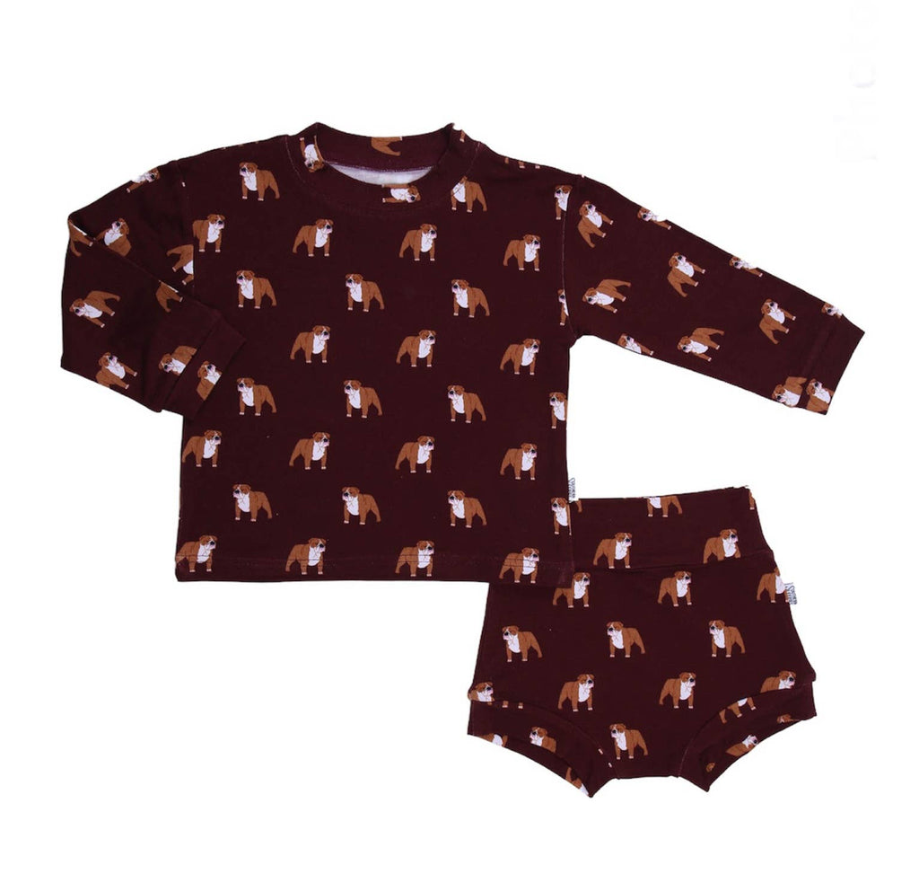 Maroon Bulldog Bamboo Sweatshirt Set - Top & Bottom GAME DAY - The Edit LLC