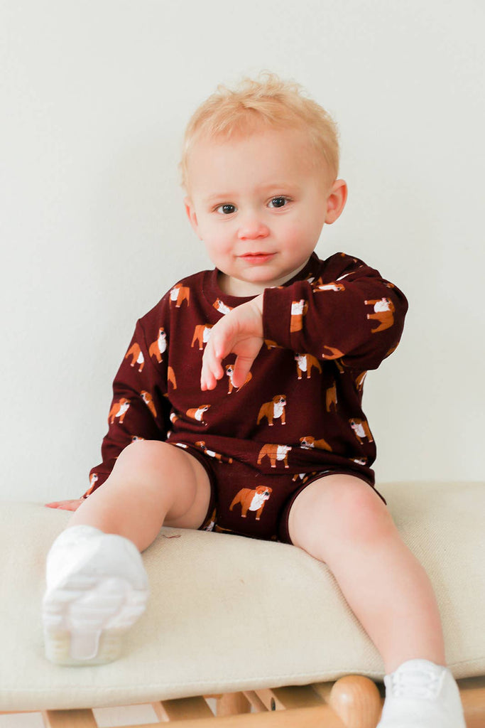 Maroon Bulldog Bamboo Sweatshirt Set - Top & Bottom GAME DAY - The Edit LLC
