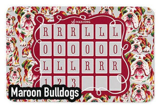 Maroon Bulldog - Mahjong Solo Practice Mats, Neoprene, Mix-n-Match Football - The Edit LLC