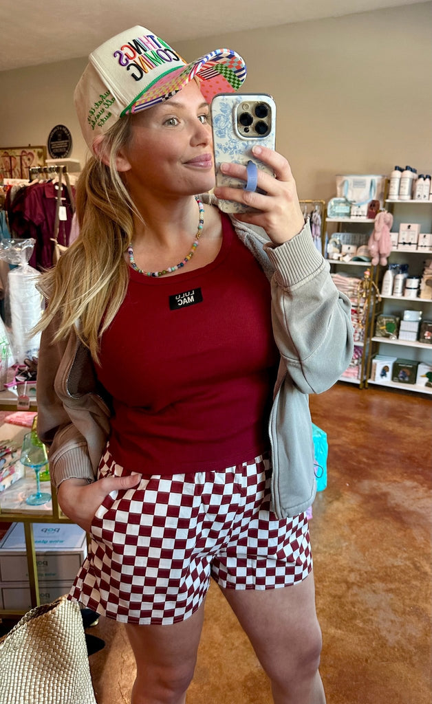 Maroon Lulu Mac Tank - The Edit LLC