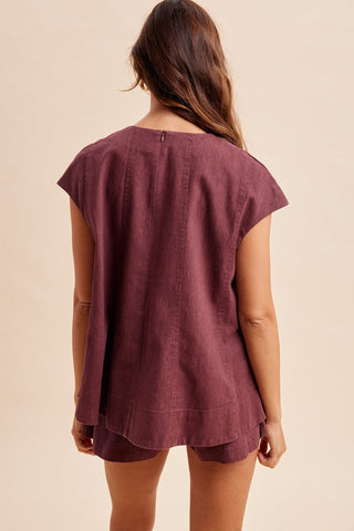 Maroon Short Set - The Edit LLC