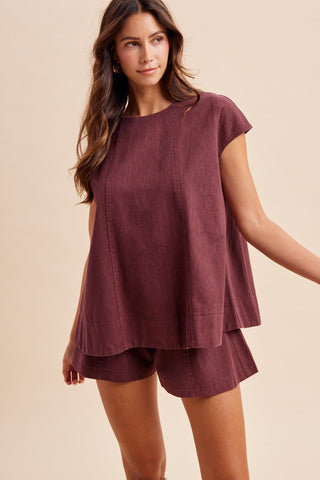 Maroon Short Set - The Edit LLC