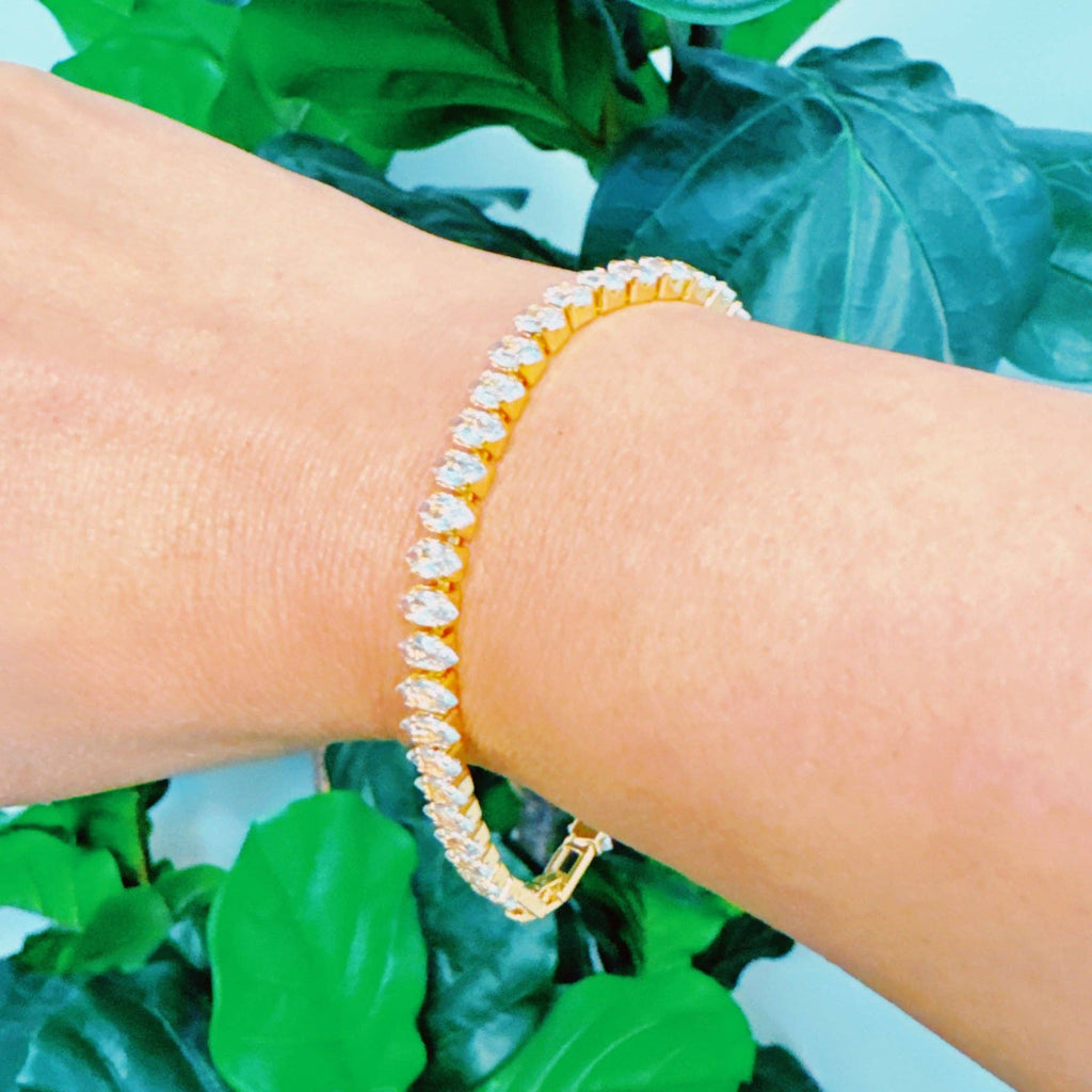 Marquise Cut Sparkle Tennis Bracelet - The Edit LLC