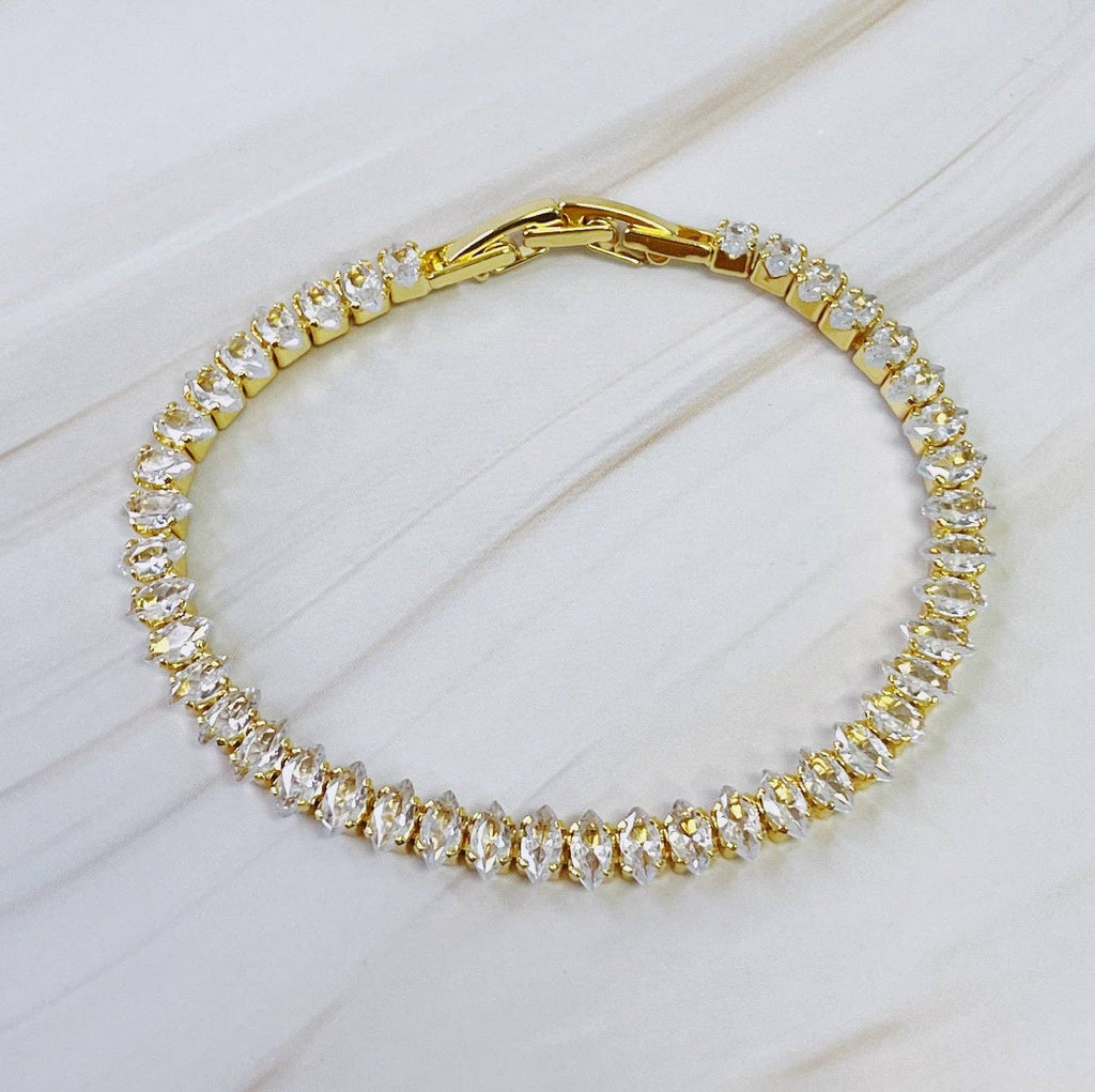 Marquise Cut Sparkle Tennis Bracelet - The Edit LLC