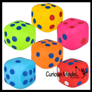 Marshmallow Dice Jumbo 4.75" Stress Balls - Ultra Soft Kneadable Fidget Squish Balls - Amazingly Soft - The Edit LLC