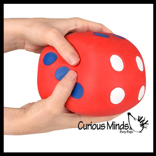 Marshmallow Dice Jumbo 4.75" Stress Balls - Ultra Soft Kneadable Fidget Squish Balls - Amazingly Soft - The Edit LLC