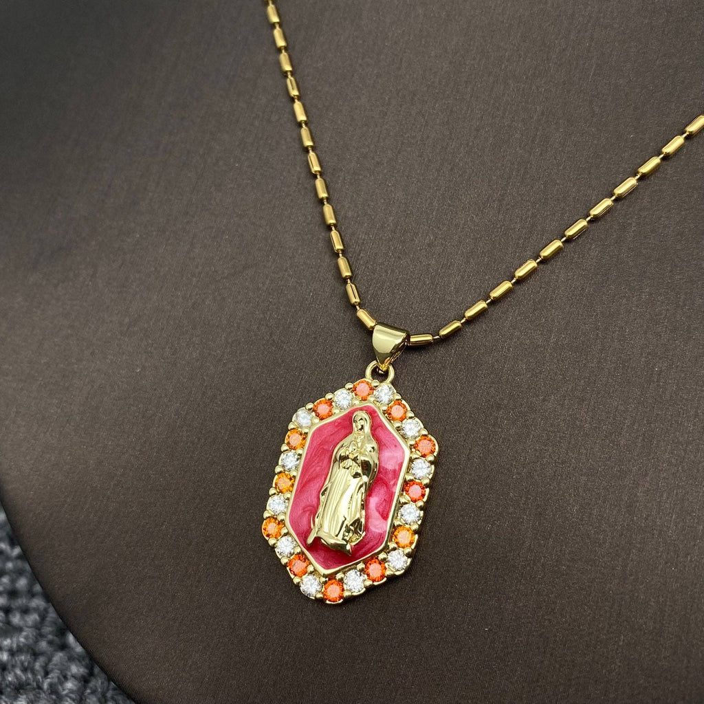 Mary，The Blessed Virgin Mother Charm Necklace: Blue - The Edit LLC