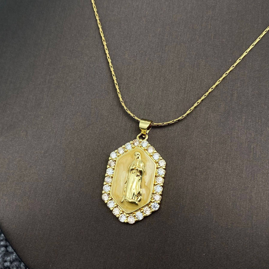 Mary，The Blessed Virgin Mother Charm Necklace: Blue - The Edit LLC
