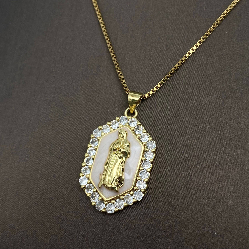 Mary，The Blessed Virgin Mother Charm Necklace: Blue - The Edit LLC