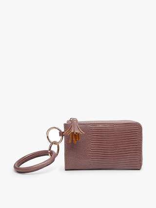 Mauve - Liv Lizard Bangle Wristlet/Wallet - The Edit LLC