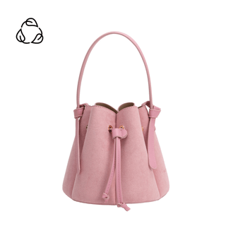 MELIA BIANCO: Laguna Mini Rose Recycled Vegan Suede Top Handle Bag - The Edit LLC