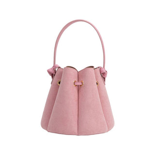 MELIA BIANCO: Laguna Mini Rose Recycled Vegan Suede Top Handle Bag - The Edit LLC