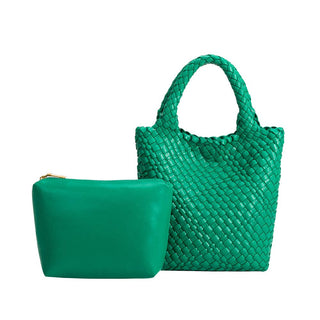 MELIE BIANCO: Eloise Green Small Recycled Vegan Tote Bag - The Edit LLC
