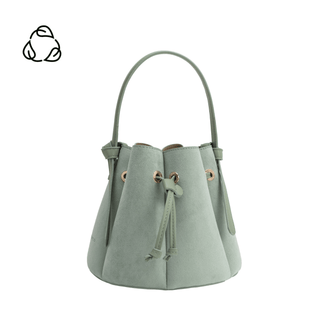 MELIE BIANCO: Laguna Mini Sage Recycled Vegan Suede Top Handle Bag - The Edit LLC