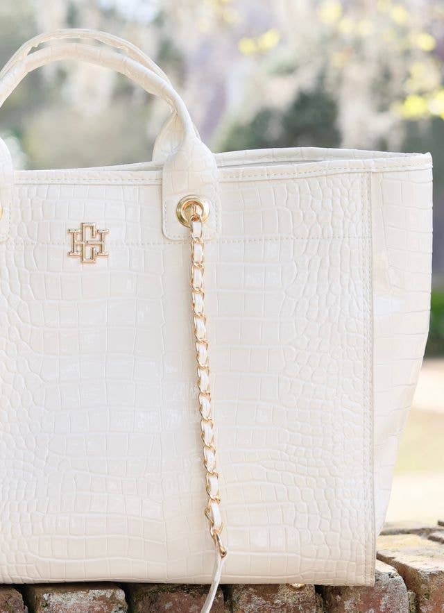 Melissa Tote Bag IVORY PATENT: Default - The Edit LLC