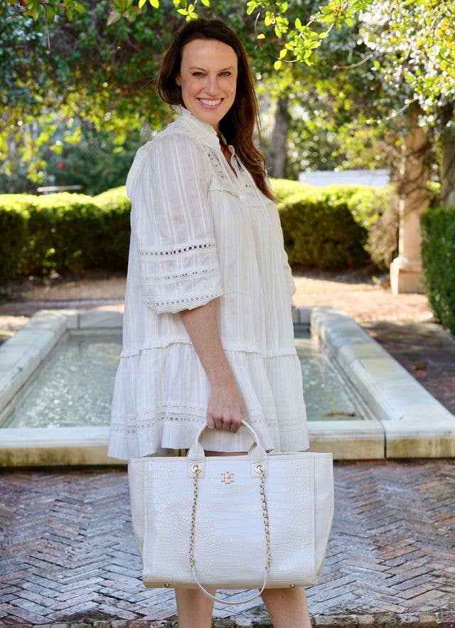 Melissa Tote Bag IVORY PATENT: Default - The Edit LLC