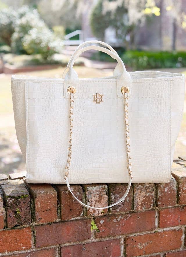 Melissa Tote Bag IVORY PATENT: Default - The Edit LLC