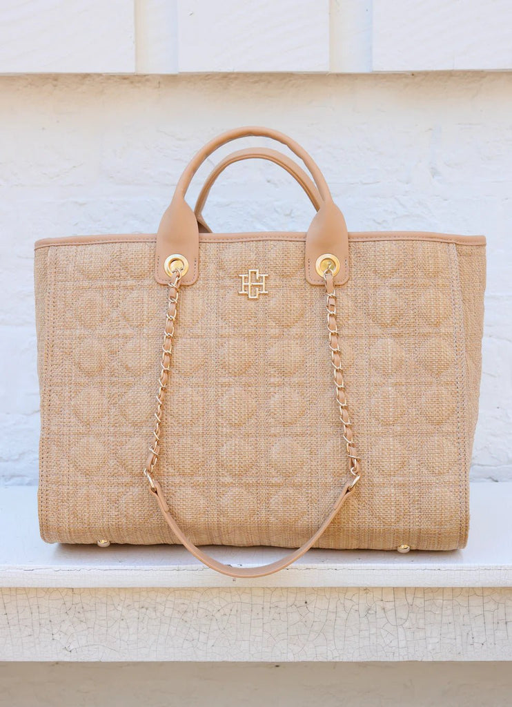 Melissa Tote Bag Natural Quilted LQ: p36042 - The Edit LLC