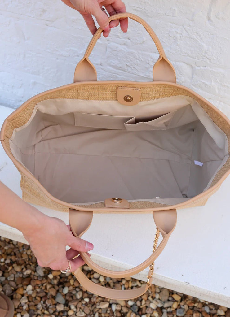 Melissa Tote Bag Natural Quilted LQ: p36042 - The Edit LLC