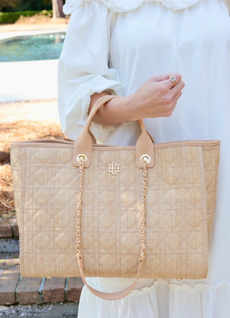 Melissa Tote Bag Natural Quilted LQ: p36042 - The Edit LLC