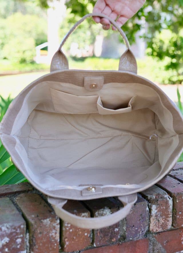 Melissa Tote Bag TAUPE PATENT: Default - The Edit LLC