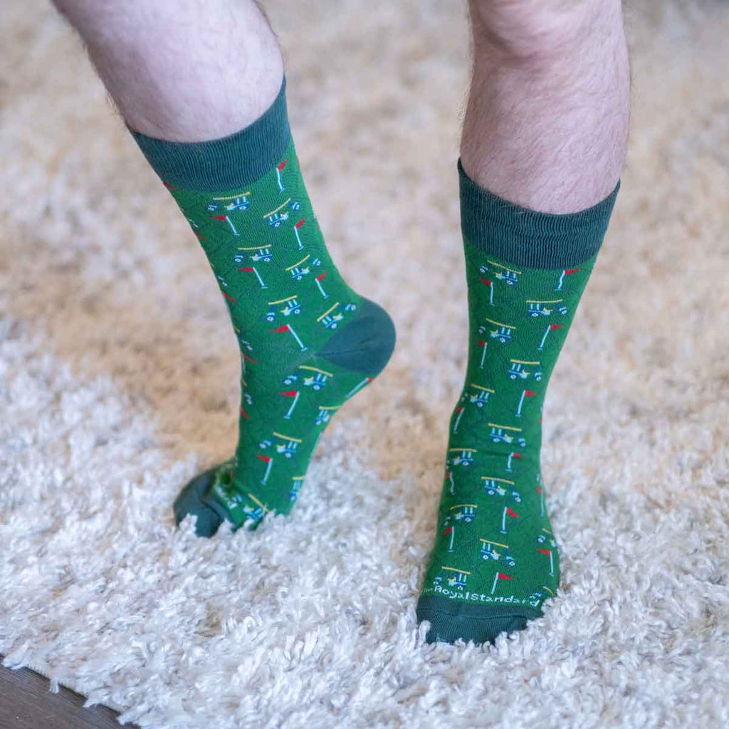 Men's Above Par Socks Green/Red/Yellow - The Edit LLC