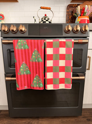 Merry Maker: Reversible Hand Towel: Pink / 19x29in - The Edit LLC
