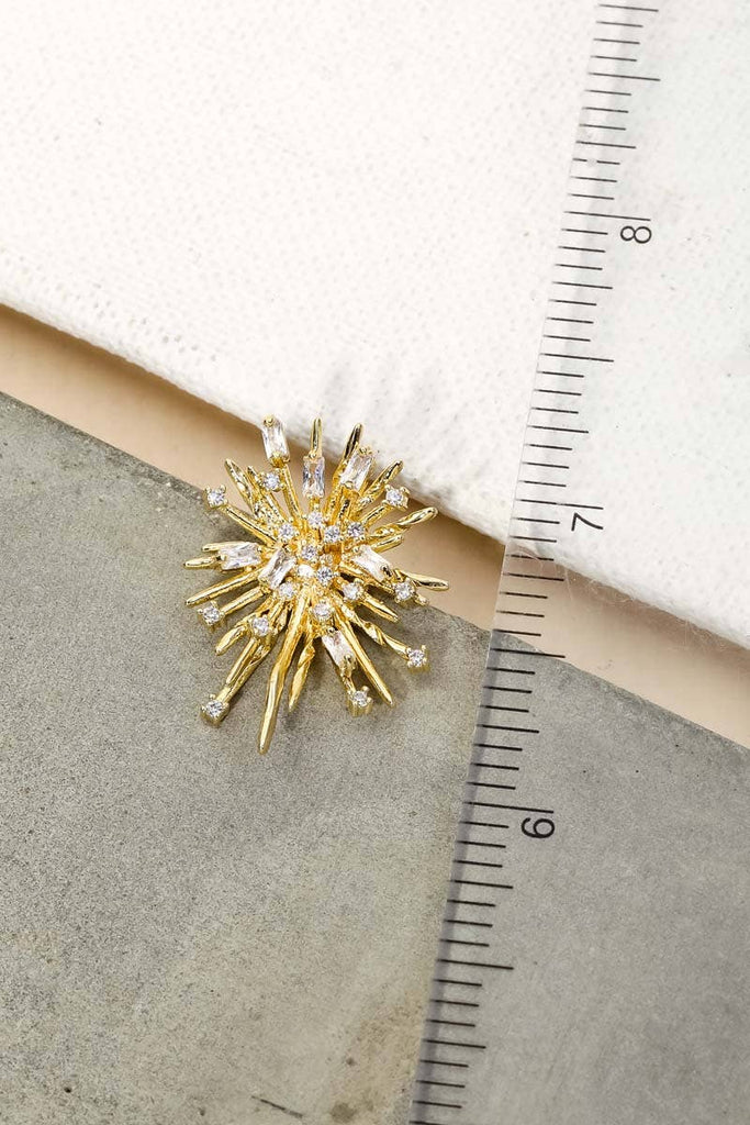 Metallic Rhinestone Firework Earrings - The Edit LLC