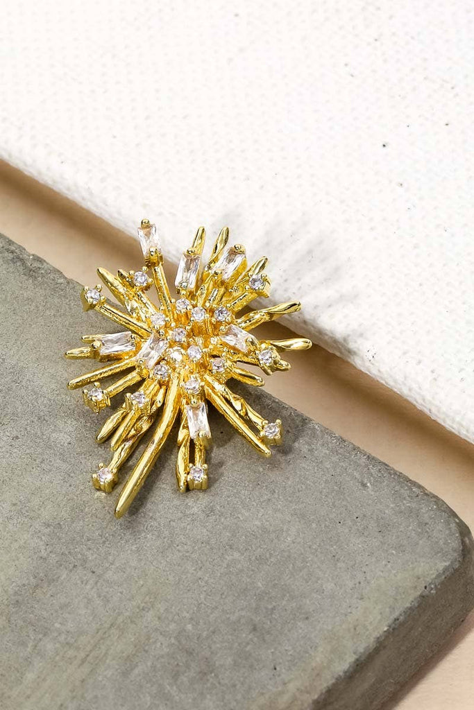 Metallic Rhinestone Firework Earrings - The Edit LLC