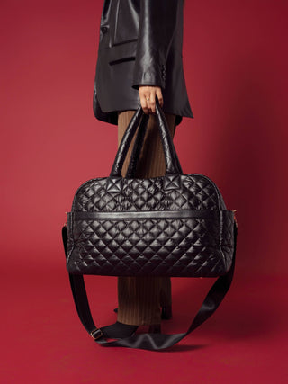 Mills Quilted Nylon Weekender Bag | M2401 : Merlot - The Edit LLC