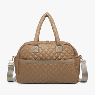 Mills Quilted Nylon Weekender Bag | M2401 : Merlot - The Edit LLC